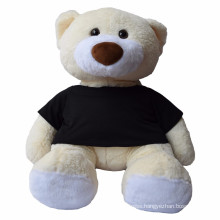 CHStoy factory direct sale personalized yellow plush teddy bear with t-shirt